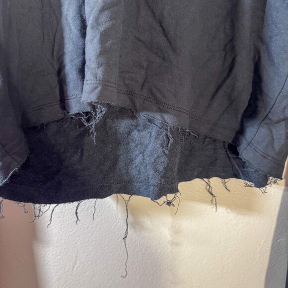 Nike Dri-FIT Cropped Hoodie Raw Hem Button Ribbed Sleeves Women's Small Black - Picture 3 of 7